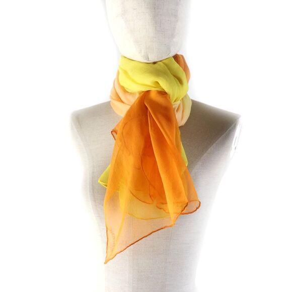 HERMES Silk Chiffon Gradient Shawl 140cm - Picture 5 of 6